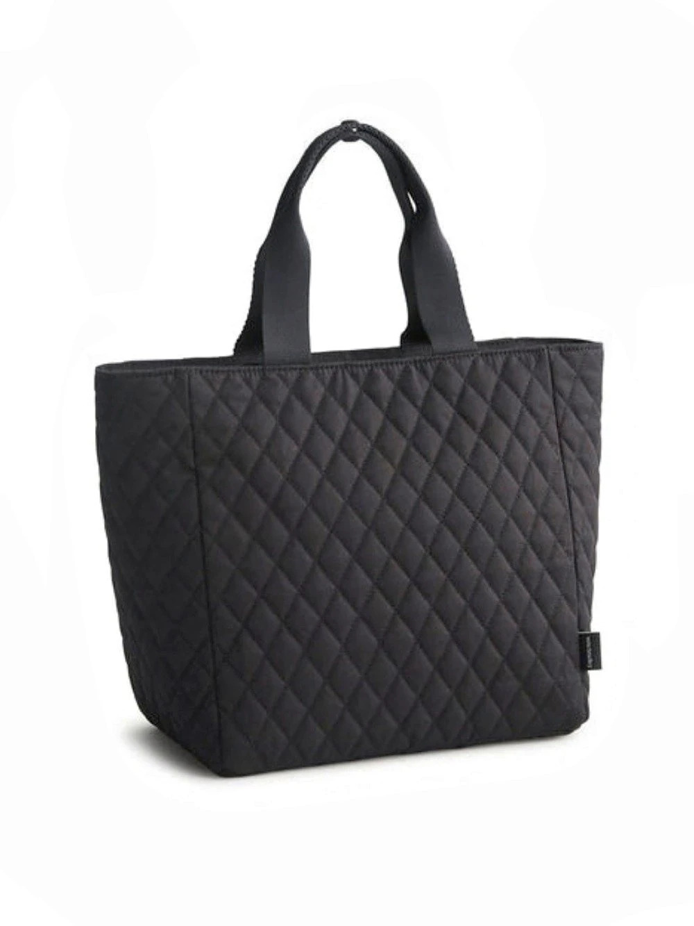 Vera Bradley Cotton Lunch Black Quilted Tote in Black